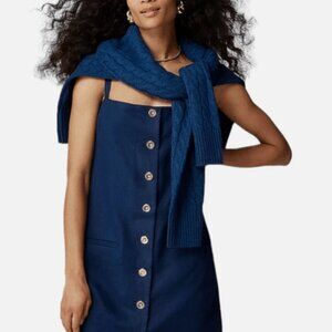 J. Crew Deep Blue Claudia Linen Dress